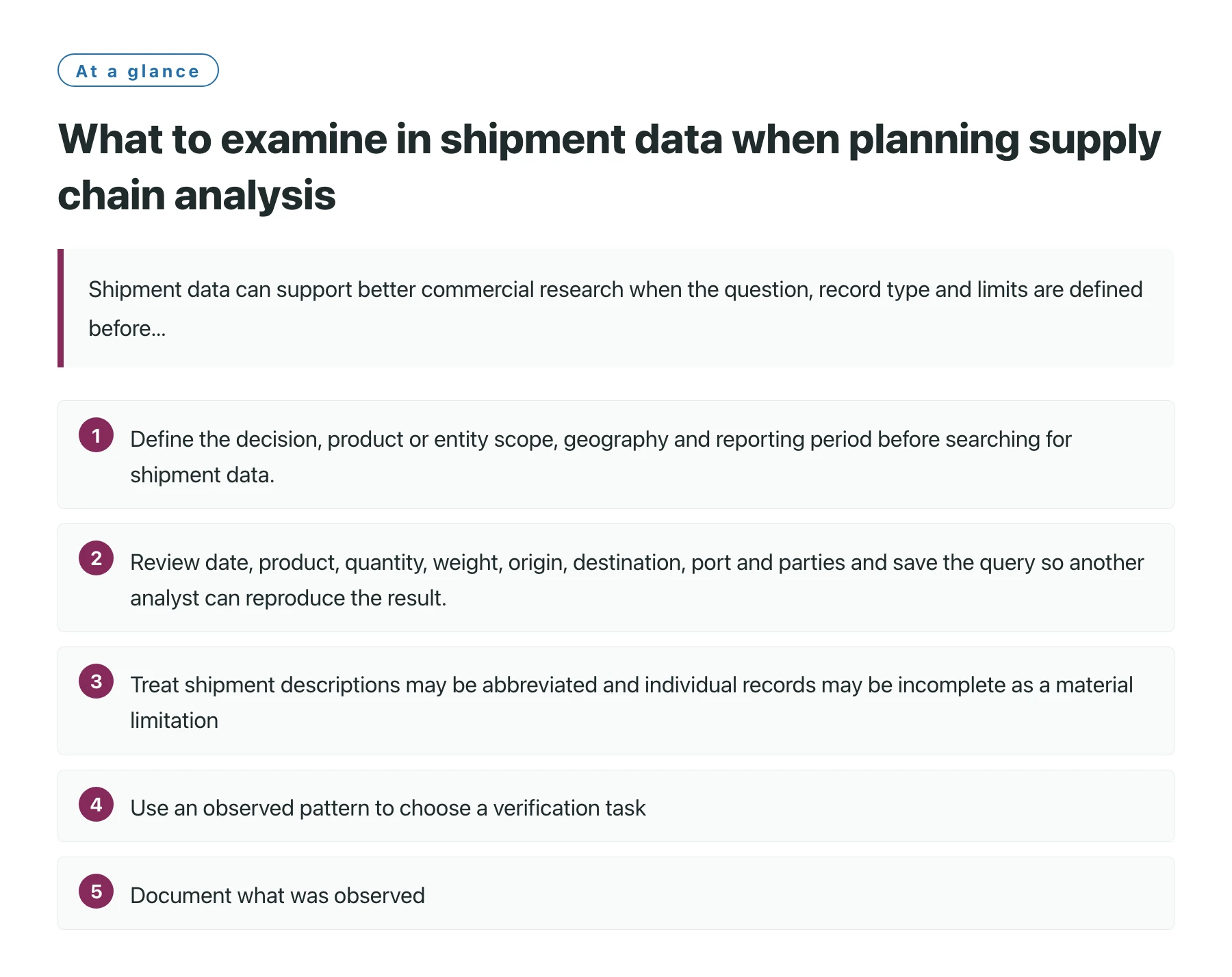 What to examine in shipment data when planning supply chain analysis——全文要点速览